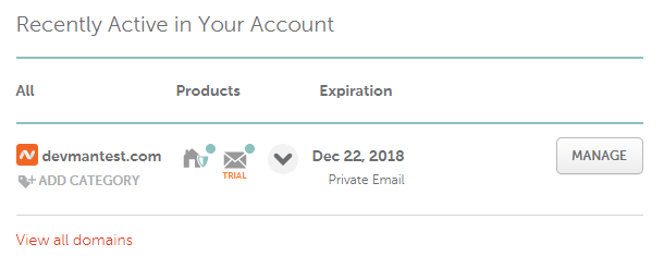 manage domain in namecheap