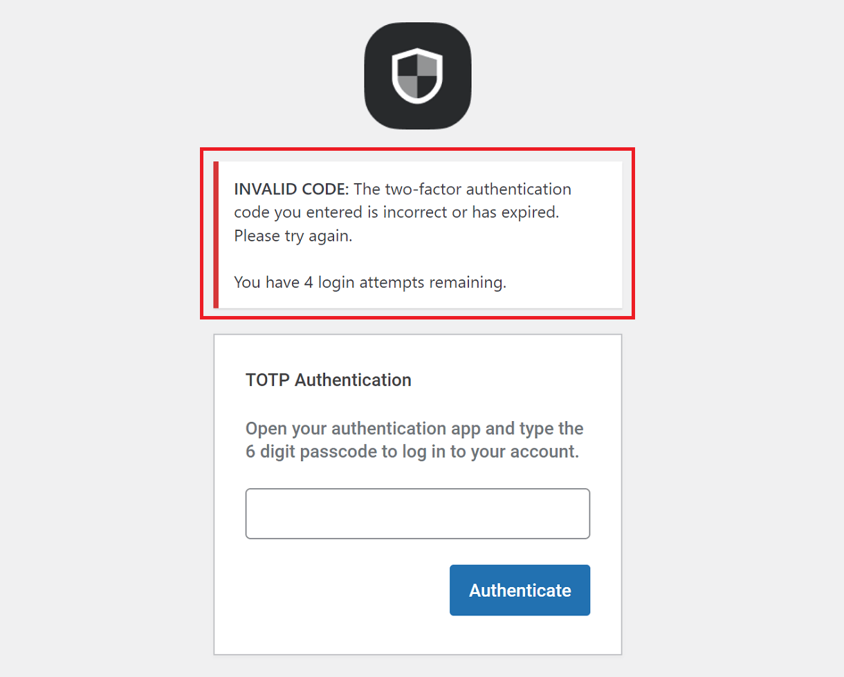 Limit two-factor authentication login attempts