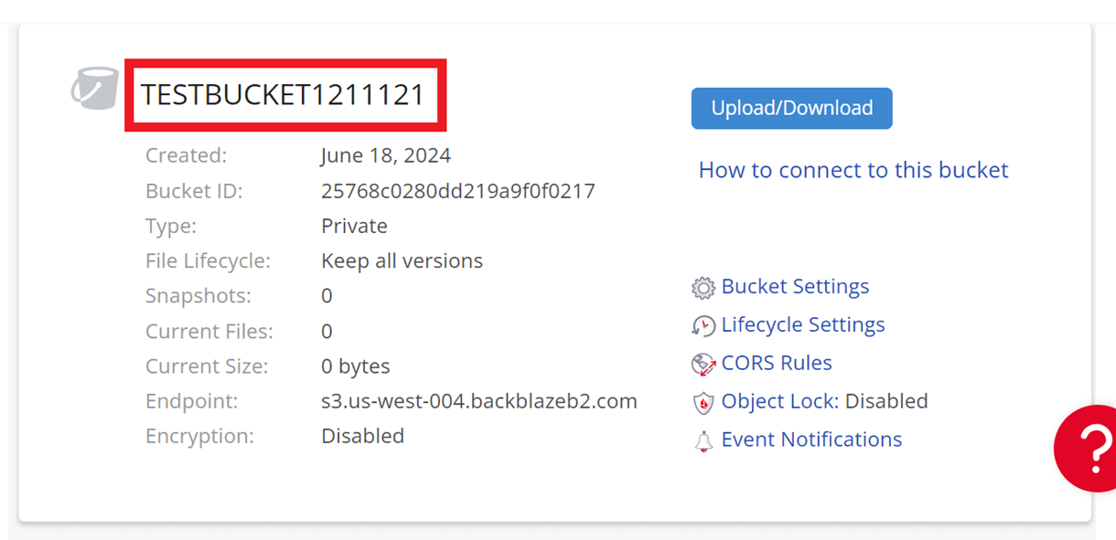 backblaze bucket name