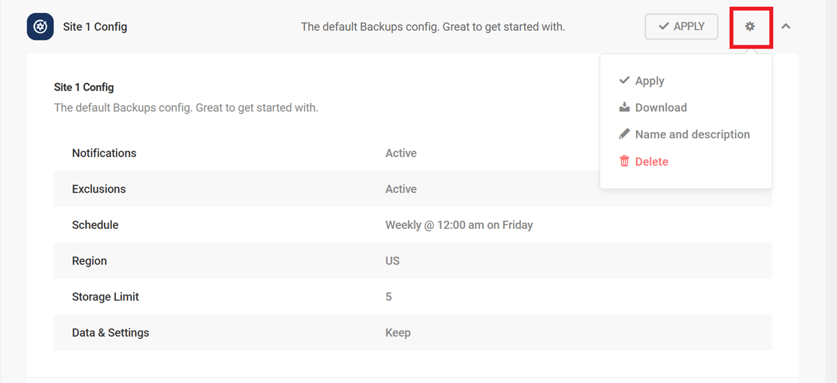 config options