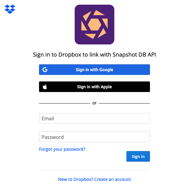 connect dropbox (step 2)