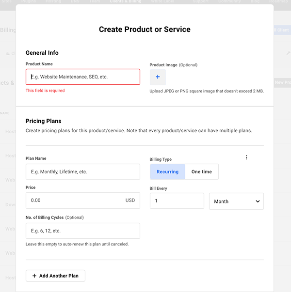 Create a new product or service