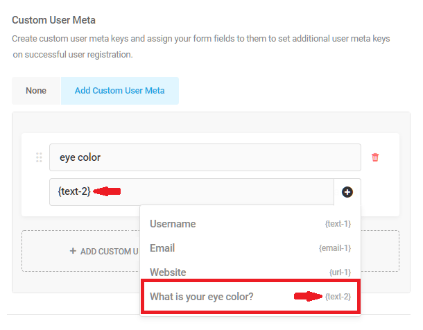 Create custom user meta keys in Forminator registration form