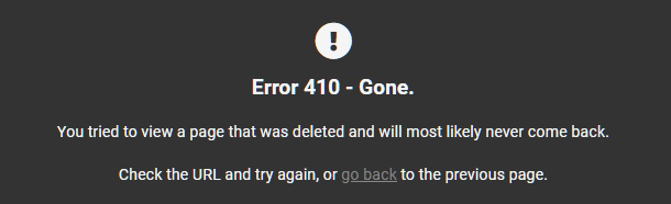 Default WPMU DEV error 410 page