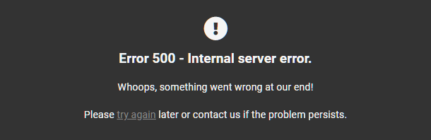 Default WPMU DEV error 500 page