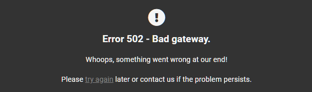 Default WPMU DEV error 502 page