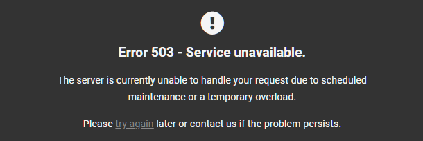 Default WPMU DEV error 503 page