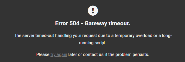 Default WPMU DEV error 504 page