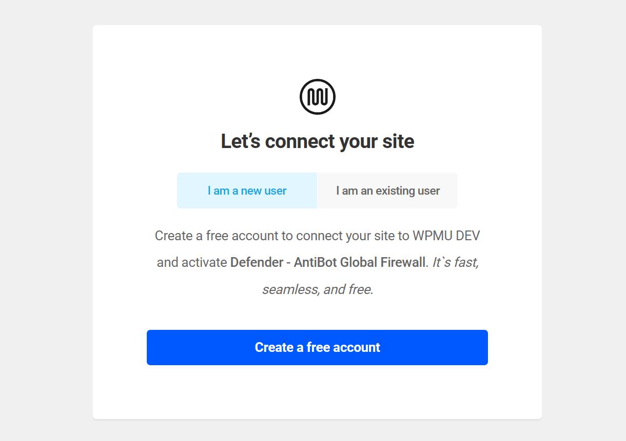 Connect site to activate AntiBot Global Firewall