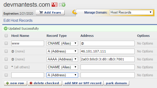 eNom edit DNS records