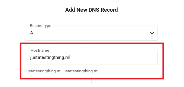 Adding top-level DNS record without dot