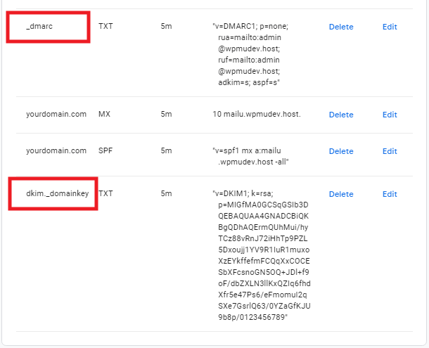 Edit DNS entries at Google Domains