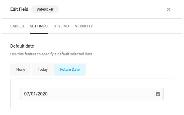 Set a default date in Forminator Datepicker field