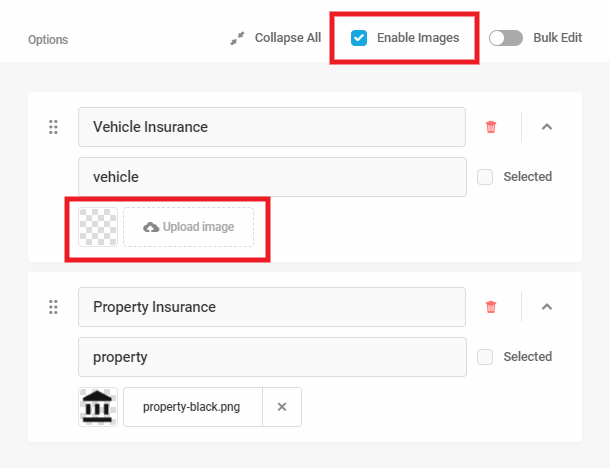Enable images in radio fields