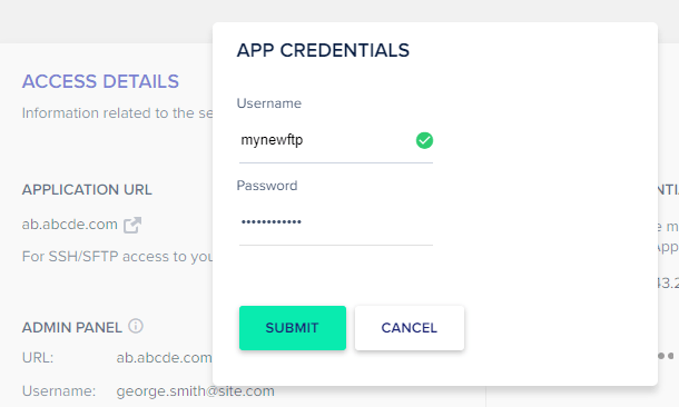 Creating a new FTP account at Cloudways