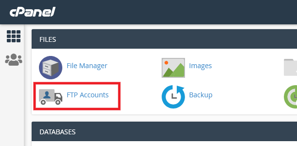 Accessing FTP accounts in cPanel
