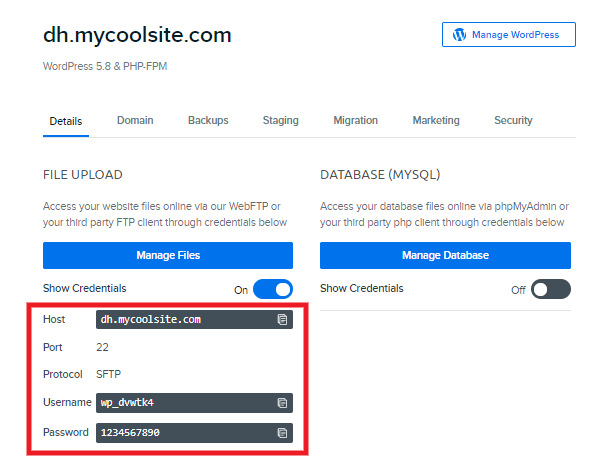 Accessing FTP accounts at DreamHost