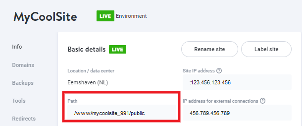 Finding WordPress install path at Kinsta