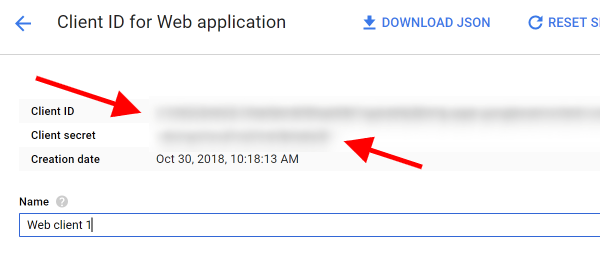 Screenshot of your new client ID and client secret