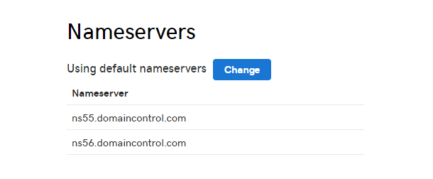 Edit nameservers at GoDaddy