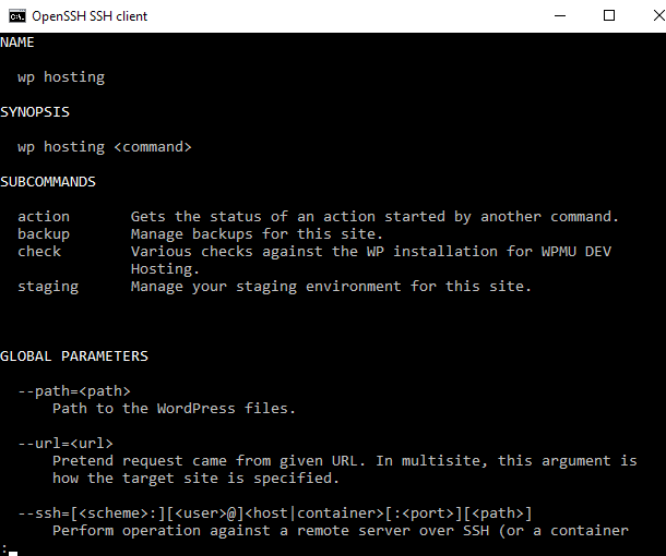 SSH Shell help