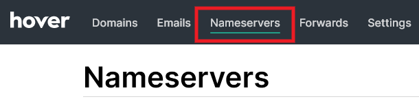 Edit nameservers at Hover