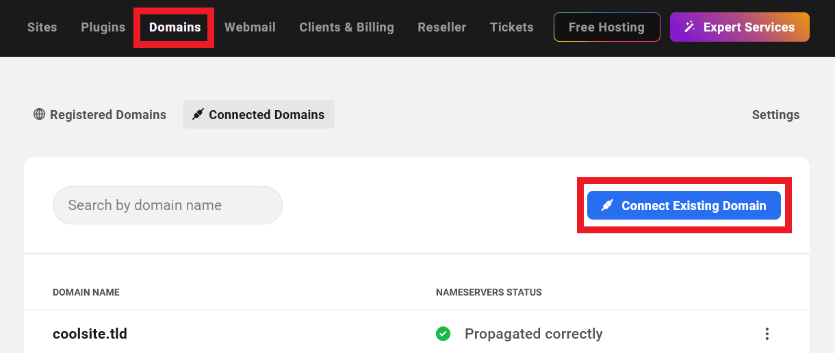Connect a new domain to the Hub