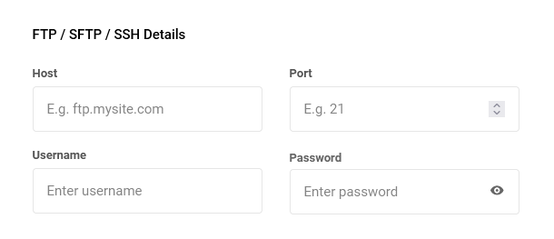 FTP details for manual migration request