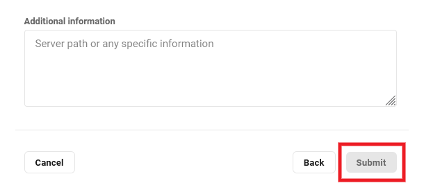 Additional details for manual migration request