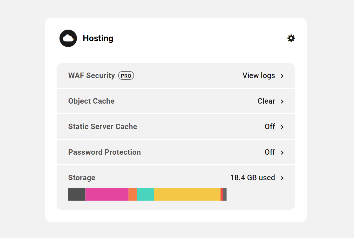 Allows the user to view the Hosting widget on the site Overview screen