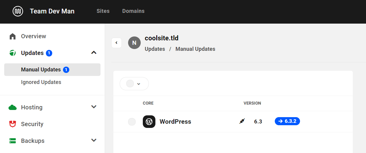 Allows the user to view information about the WordPress installation on a site