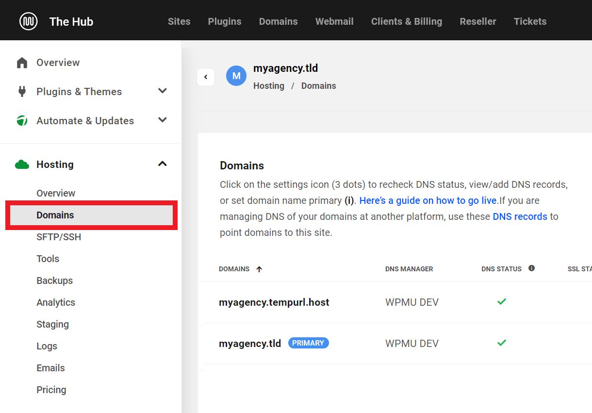 Create and add a subdomain to a WPMU DEV hosted site