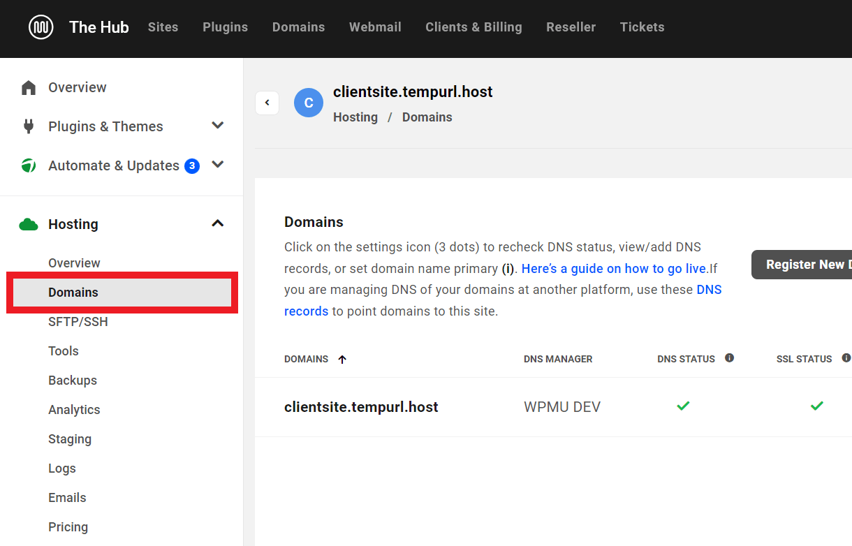 Create and add a subdomain to a WPMU DEV hosted site