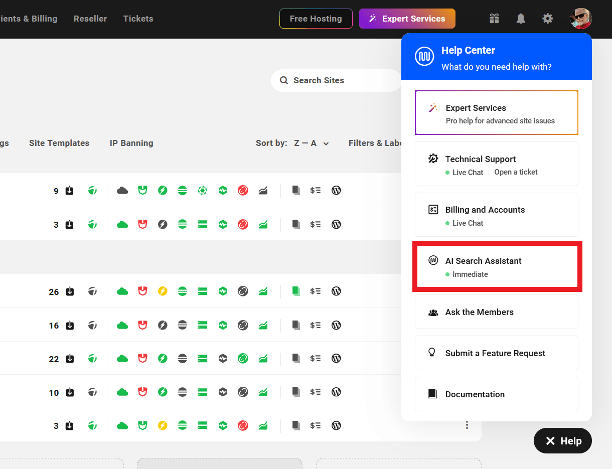 AI Search Assistant in The Hub