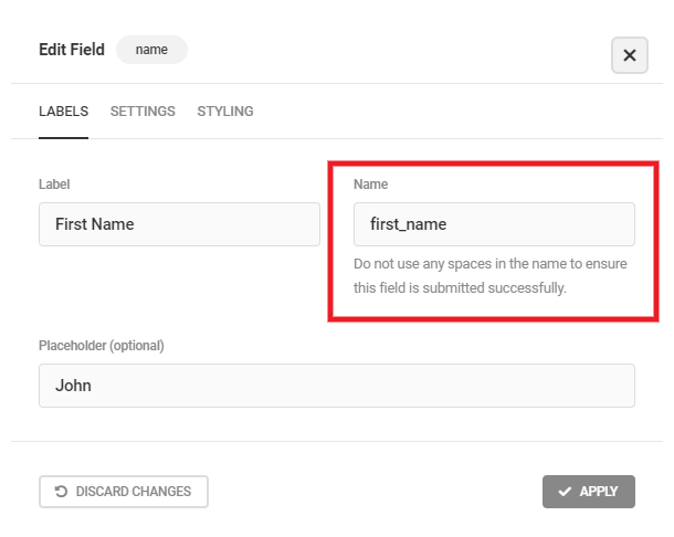 Name field in ConvertKit integration