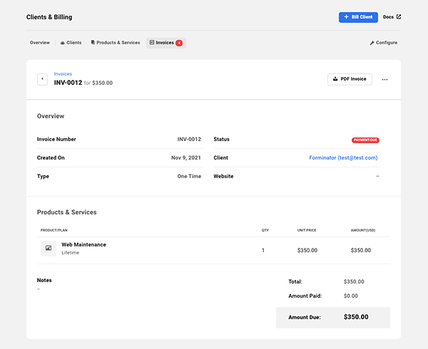Individual invoice