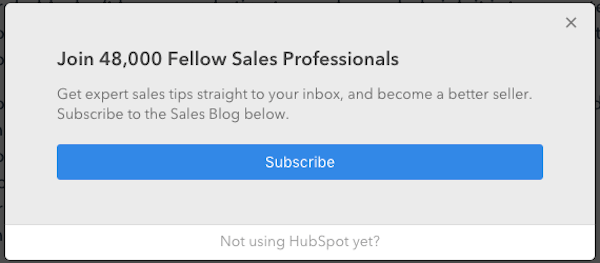 Pop-up Anatomy - HubSpot Social Proof