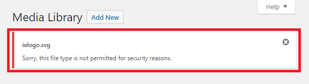 Failed file type security validation