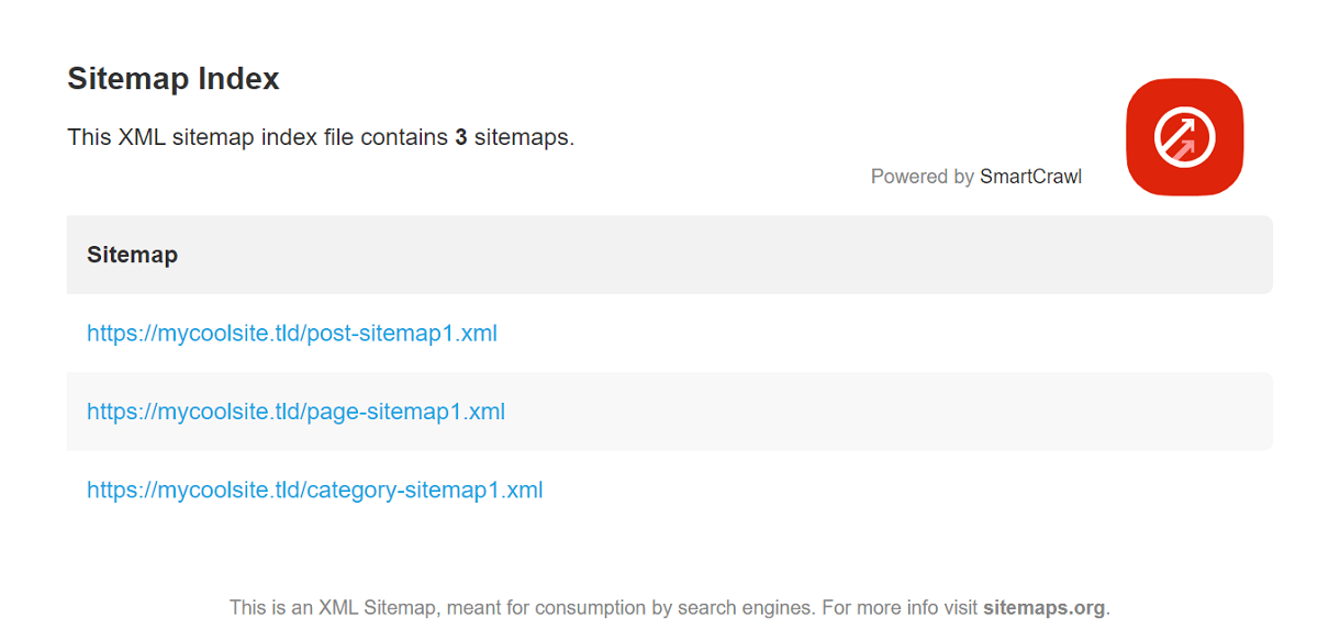SmartCrawl sitemap with stylesheet
