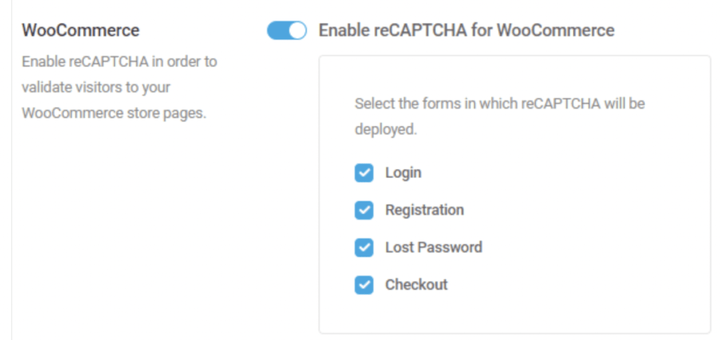 Where you can implement reCaptcha for WooCommerce.