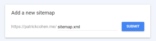 Add a sitemap URL in Google Search Console