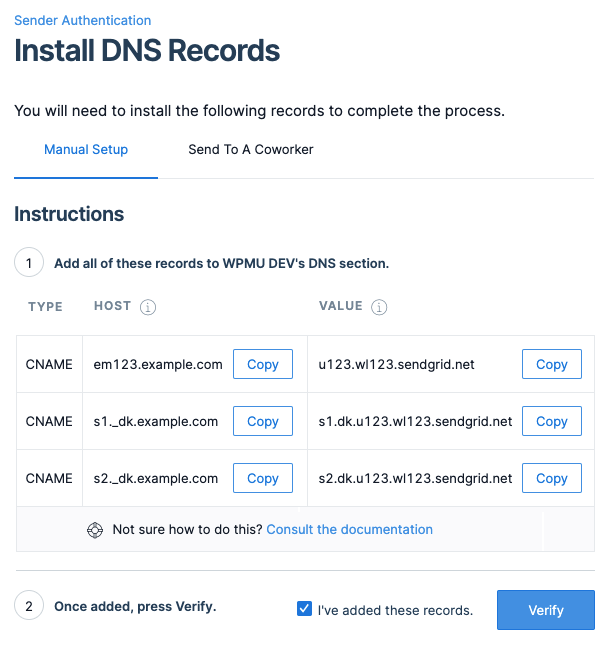 Sendgrid authentication (step 4)
