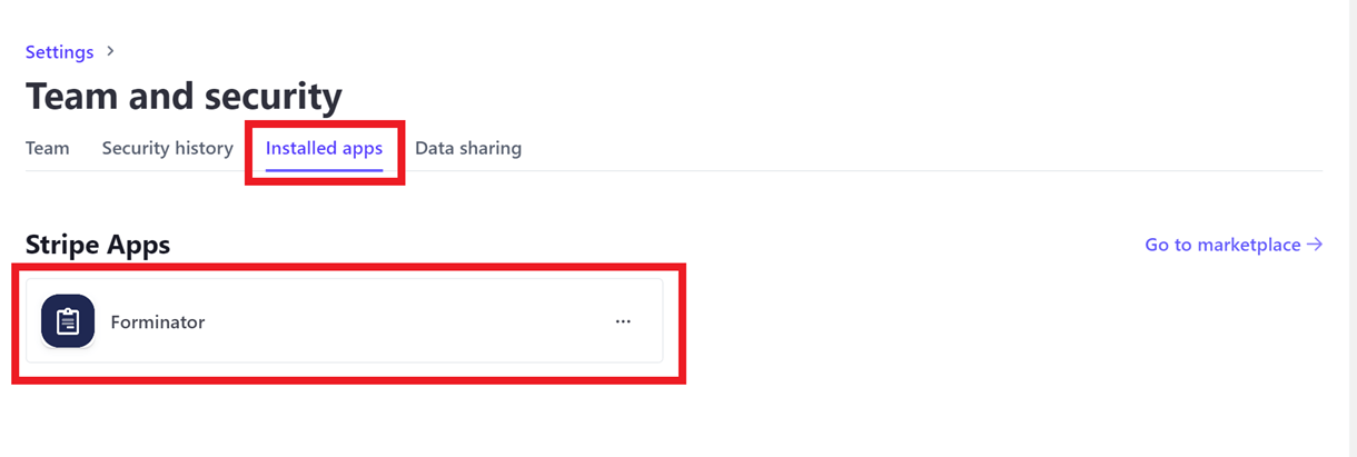 stripe installed apps