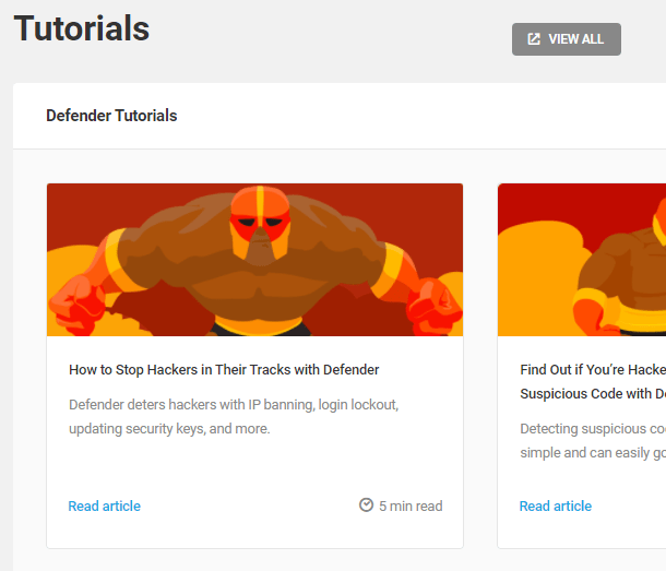 Access tutorials from Defender