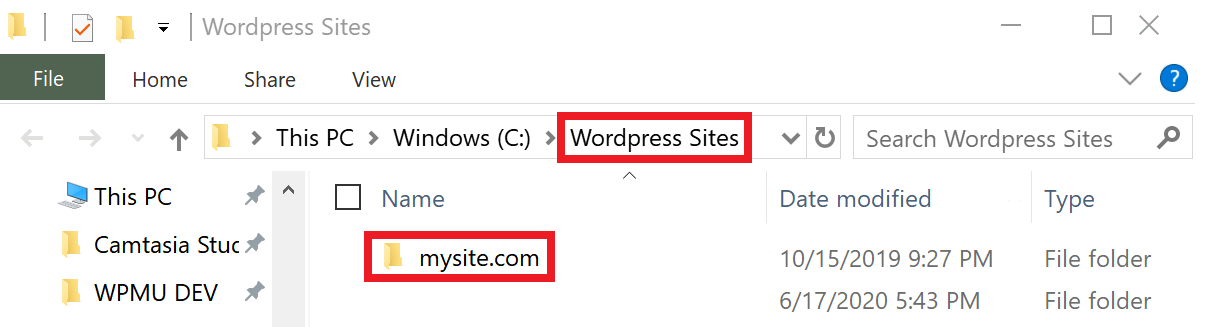 create folders for local directory