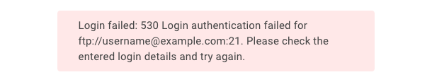 login authentication failed